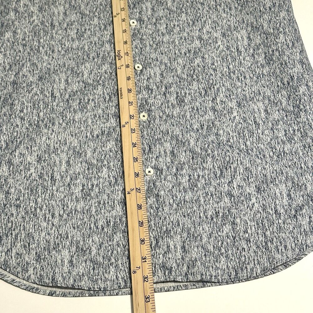 BUGATCHI Shaped Fit Geometric Print Dress Shirt Mens Large Long Sleeve Blue NWT - Picture 6 of 12